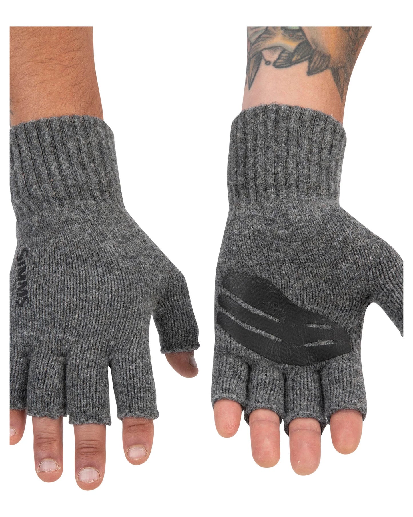 Simms- Wool Half Finger Mitt, Steel