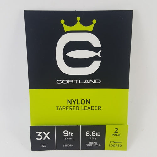 Cortland 9 ft Looped Nylon Tapered Leader 2 pack