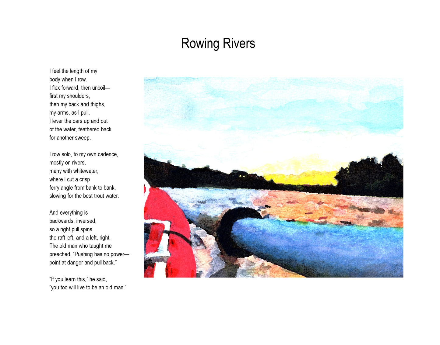 Watercolor Print 11"x14", Rowing Rivers