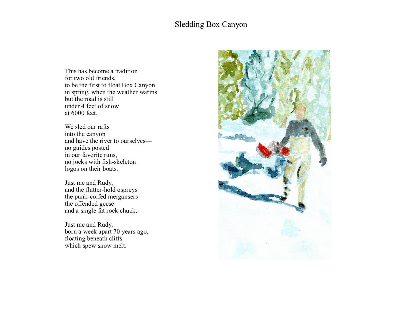 Watercolor Print 11"x14", Sledding Box Canyon