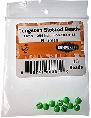 Tungsten Slotted Beads 4.6mm (3/16 inch)