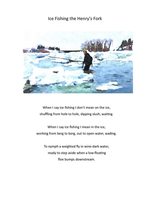 Watercolor Print 11"x14", Ice Fishing the Henry's Fork