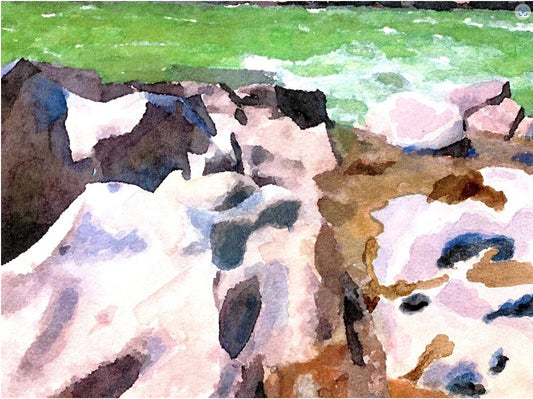 Watercolor Print 11"x14", Black Canyon of the Yellowstone, with Poem